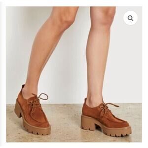 Sam Edelman Monna lace up lugsole loafer sz 6 brown suede